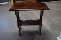 Vintage Wood Side Table w/ Magazine Rack on Bottom