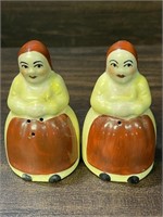 Vintage Ceramic Figural Lady Salt and Pepper Shake