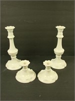 4 Lenox  Porcelain Candlholders 11" and 4"
