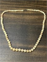 Coral beaded necklace 17"