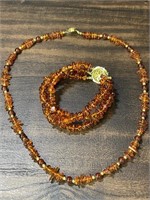 Immitation Amber lucite necklace and bracelet
