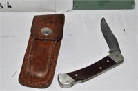 Uncle Henry Shrade Pocket Knife, Sheath and Stone
