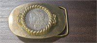 Retro Baron Buckles Brass Buckle with Coin