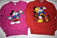 2 Vtg Sunday Comics Mickey Mouse Yarn Punch Shirts