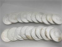 20 Troy Oz 999 silver rounds