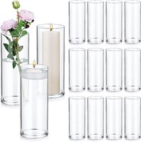 15 Pack Clear Glass Cylinder Vases