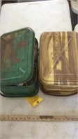 2- METAL PICNIC BASKETS W/ASSORTED HARDWARE
