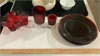 Vintage r3d glass plates, votive, dish and cup