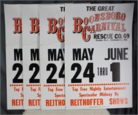 (4) 14X22 BOONSBORO (MD) CARNIVAL POSTERS