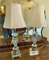 Pair Glass Dresser Lamps