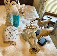 Deer, Birds, Vases