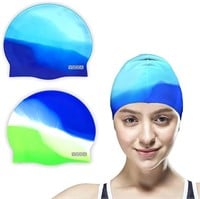 Vsidea Swim Cap Adult (2Pack), Comfortable Silic
