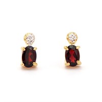 Plated 18KT Yellow Gold 0.82cts Garnets and Diamon
