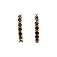 Plated 18KT Yellow Gold 2.05ctw Black Sapphire Ear