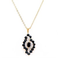 Plated 18KT Yellow Gold 2.81ctw Black Sapphire and