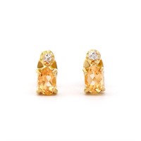 Plated 18KT Yellow Gold 0.82cts Citrine and Diamon