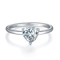 Ladies Sparkling 1 Ct White Fire Moissanite Ring