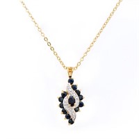 Plated 18KT Yellow Gold 1.50ctw Black Sapphire and