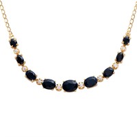 Plated 18KT Yellow Gold 8.90ctw Black Sapphire and