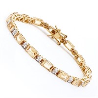 Plated 18KT Yellow Gold 8.54cts Citrine and Diamon