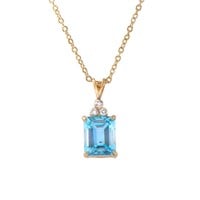 Plated 18KT Yellow Gold 5.10ctw Blue Topaz and Dia