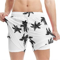MaaMgic Mens Swim Trunks with Compression Liner