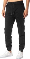 ITALY MORN Black Joggers for Men Slim Fit with D