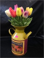 VINTAGE STYLE MILK CAN W/ TULIPS