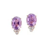 Plated 18KT Yellow Gold 2.95ctw Amethyst and Diamo
