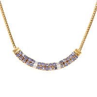 Plated 18KT Yellow Gold 1.65ctw Tanzanite and Diam