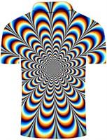 21Grams Men's Graphic Optical Illusion Polo Prin