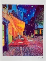 Terrace Cafe by Vincent Van Gogh Estate Signed Gic