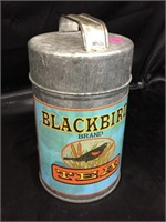 BLACKBIRD TEA  TIN  / GALVANIZED METAL
