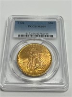 1922 $20 Saint Gaudens gold
