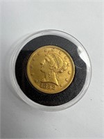 1852 $5 gold liberty coin