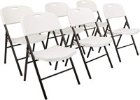 Amazon Basics Folding Plastic Chairs 6pck White