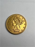 1906 $5 gold liberty coin