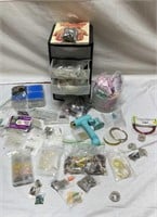 Tray of Jewelry Making Beads and Accessories