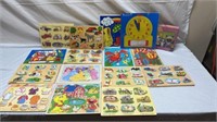 14 Vintage Playskool Wood Kids Puzzles