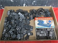 Vintage wood dominoes. Game pieces.