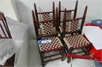 Set of 4 wooden doll chairs - 14" H x 6" W