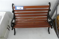 Doll bench - 15" L x 9" H - wood & iron
