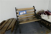 Doll bench - wood & iron - 10" W