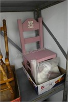 Doll chair & broken doll stool