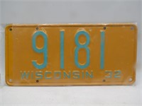1932 Wisconsin license plate.