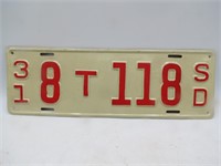 1931 South Dakota license plate.