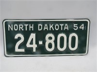 1954 North Dakota license plate.