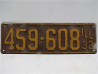1932 Illinois license plate.