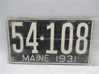 1931 Maine license plate.
