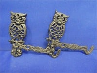 (2) Cast Owl Wall Mounted Plant Hangers